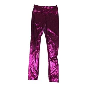 Sakkas Shimmering Magenta Metallic Leggings Size M